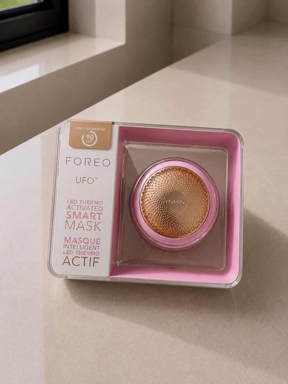$199 FOREO UFO Pearl Pink LED Thermo Smart Mask Device NIB